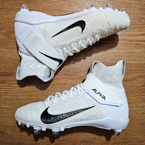 Nike Alpha Menace Elite 2 D P Flyknit Men\'s 10 White Football Cleats CI1530-100 main image 4